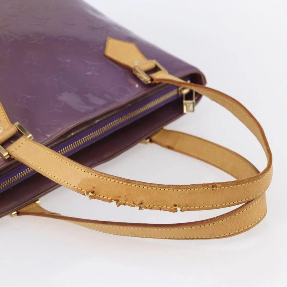 LOUIS VUITTON Monogram Vernis Houston Hand Bag Purple Viole M91093 Auth 152339 - Picture 8 of 16